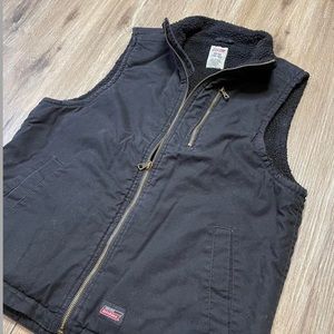 Black dickies zip up sherpa lined work vest